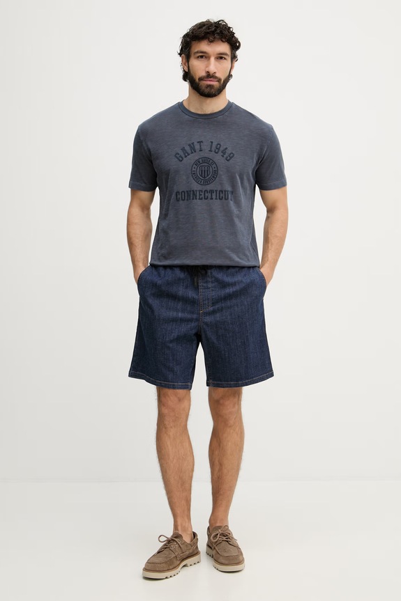 Gant T-shirt męski bawełniany 2003410 granatowy SS26