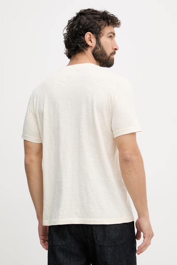 Odzież Gant t-shirt basic męski bawełniany 2003419 beżowy