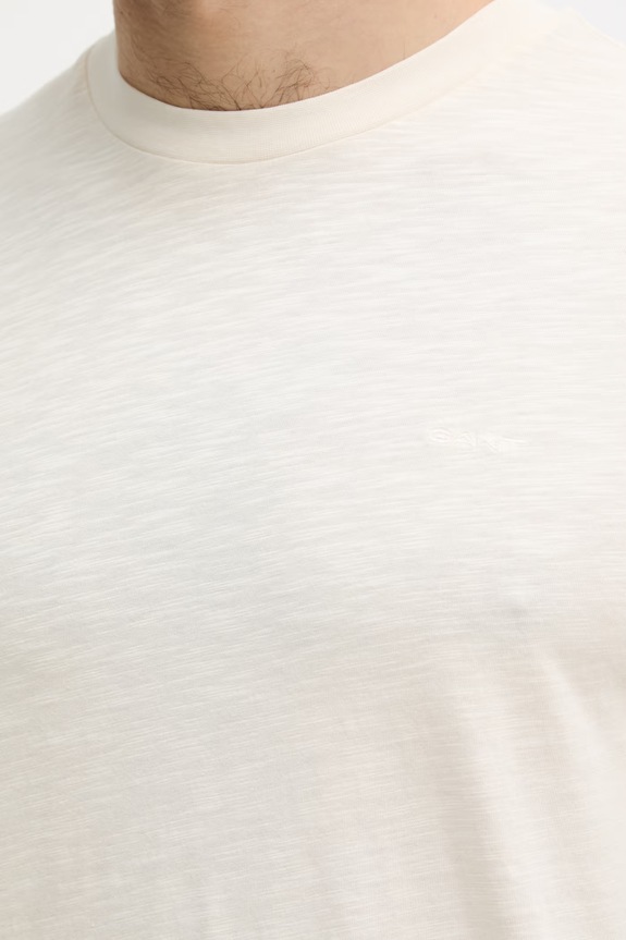 Gant t-shirt basic męski bawełniany 2003419 beżowy