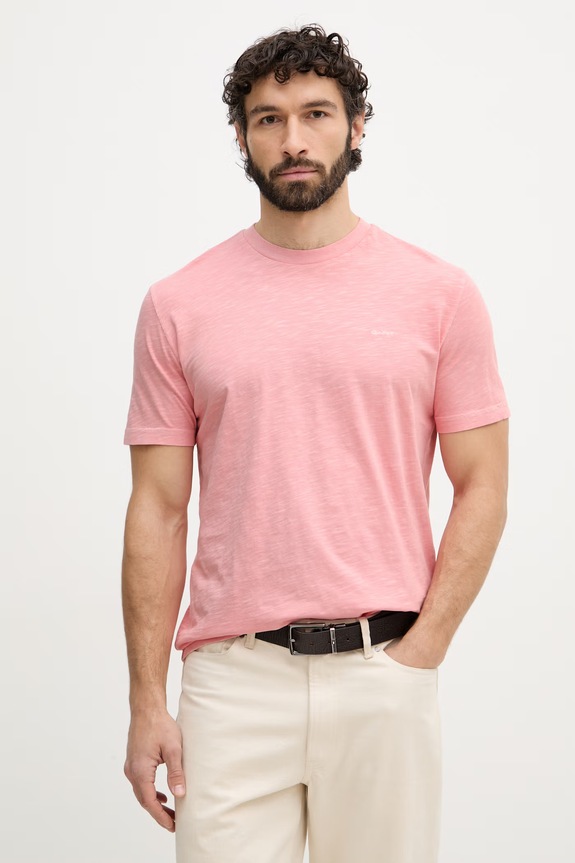 Gant t-shirt basic męski bawełniany różowy 2003419