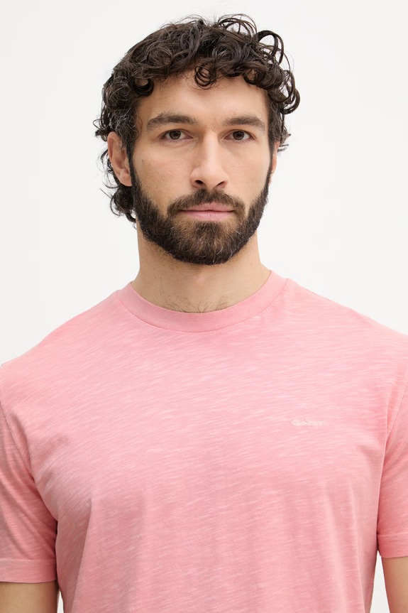 Gant t-shirt basic męski bawełniany różowy 2003419