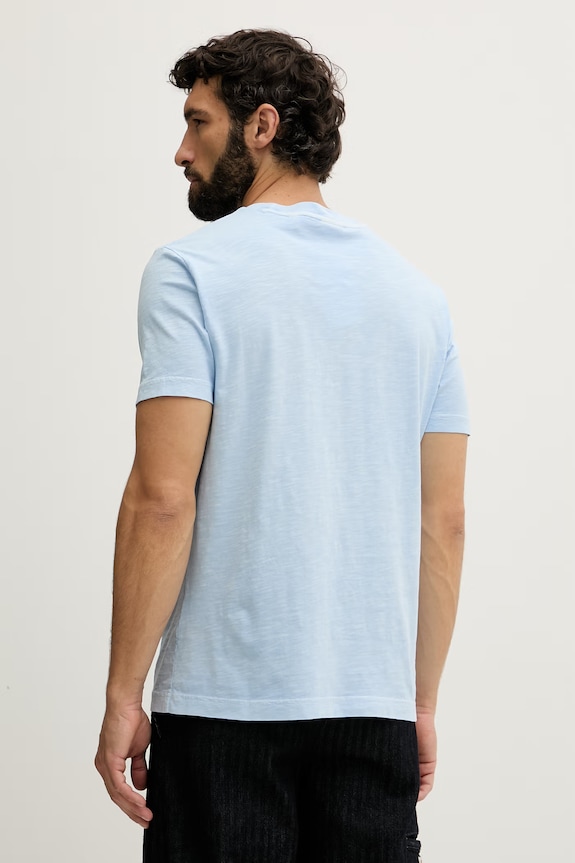 Odzież Gant t-shirt basic męski bawełniany 2003419 niebieski