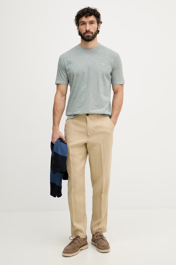 Gant t-shirt basic męski bawełniany 2003419 turkusowy SS26