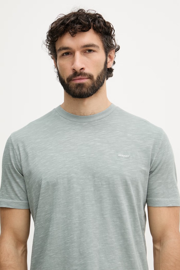 Gant t-shirt basic męski bawełniany turkusowy 2003419