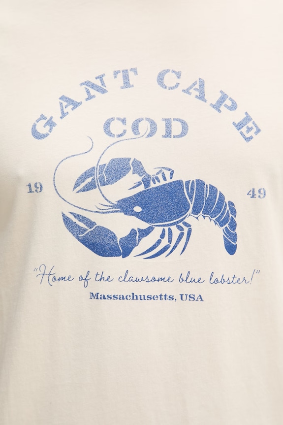 Gant T-shirt męski bawełniany 2003425 beżowy