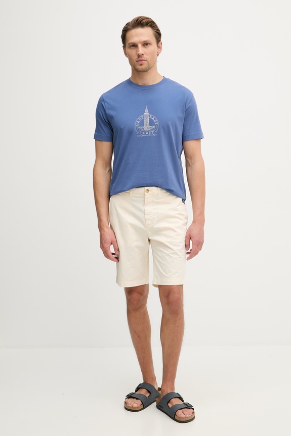 Gant T-shirt męski bawełniany 2003425 niebieski SS26