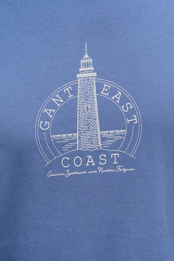 Gant T-shirt męski bawełniany 2003425 niebieski