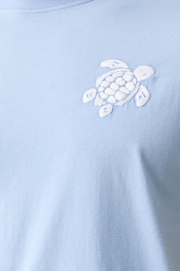 Vilebrequin T-shirt męski bawełniany PARTISOL PSLCM919 niebieski