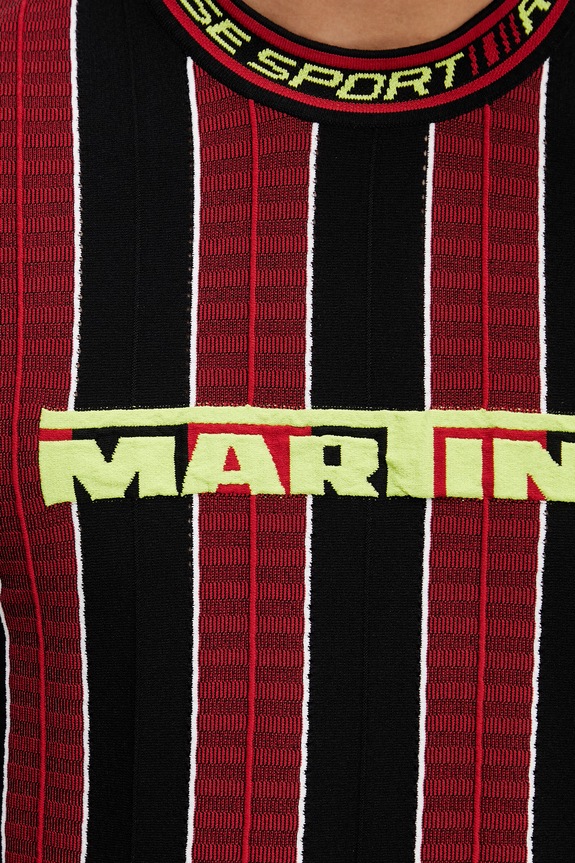 Martine Rose Logo T-shirt męski z wiskozą czerwony 959YA12120
