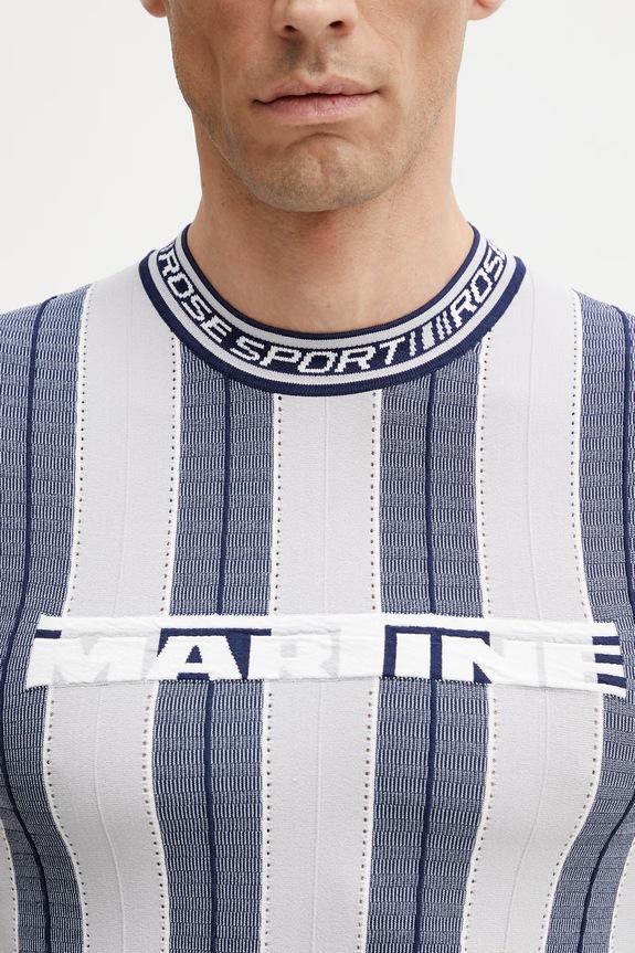 Martine Rose Logo t-shirt with viscose Men's blue 959YA12507