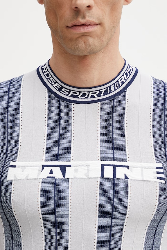 Martine Rose Logo t-shirt with viscose Men's blue 959YA12507