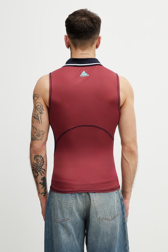 Odjeća Martine Rose Shrunken Stretch Football top za muškarce 125JT15118 bordo