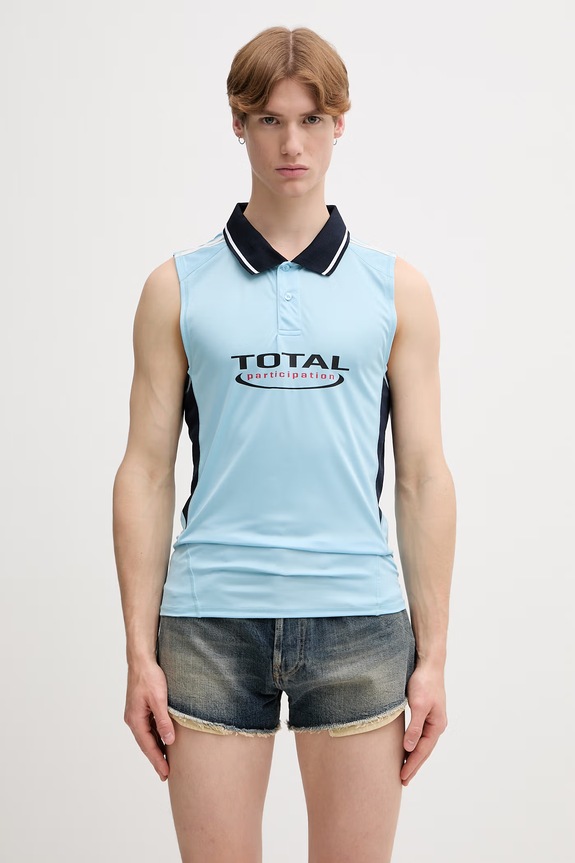 Martine Rose Shrunken Stretch Football top męski niebieski 125JT15523