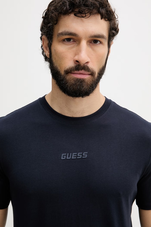 Guess tričko pánske bavlnené AMBROGIO tmavomodrá Z6GI06.K2847