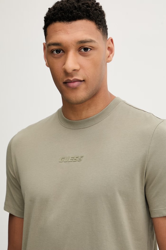 Guess t-shirt bawełniany AMBROGIO zielony Z6GI06.K2847