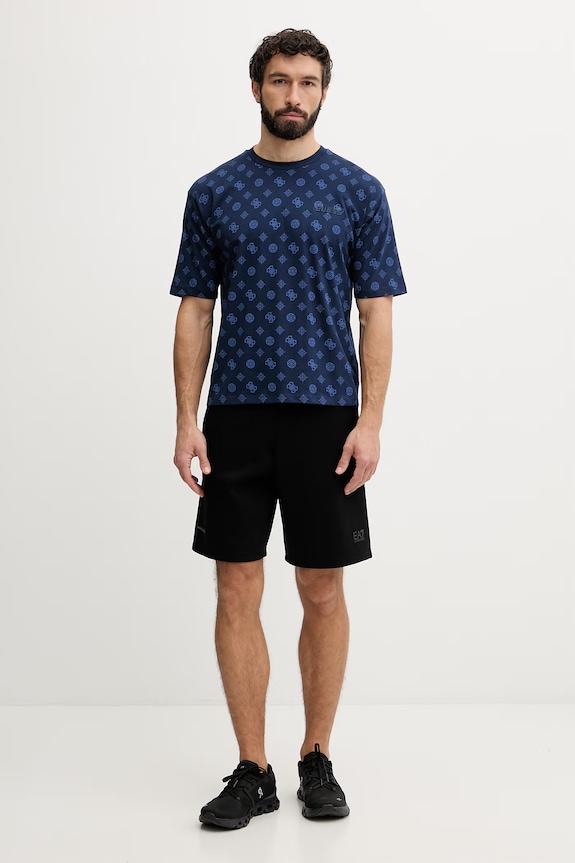 Pánske bavlnené tričko Guess OVIDIO Z6GI07.K2852 tmavomodrá SS26