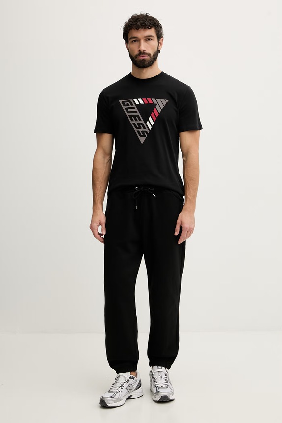 Guess pánske bavlnené tričko FOLCO Z6GI09.K2859 čierna SS26