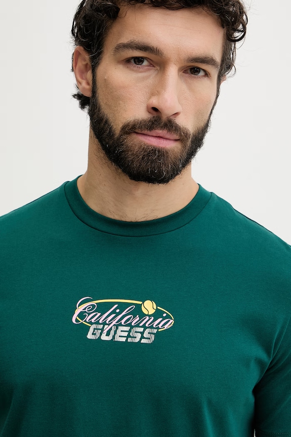Guess tričko pánske bavlnené GERD zelená Z6GI15.K3205