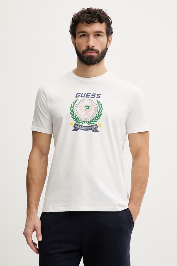 Guess tričko pánske bavlnené DAVEN béžová Z6GI16.K3206