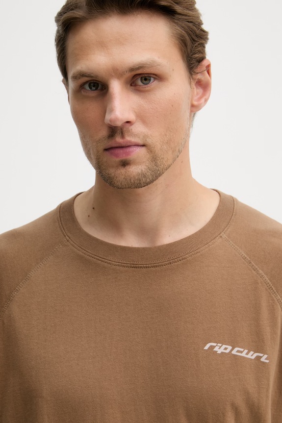 Rip Curl T-shirt męski bawełniany INNER VISIONS brązowy 0XBMTE