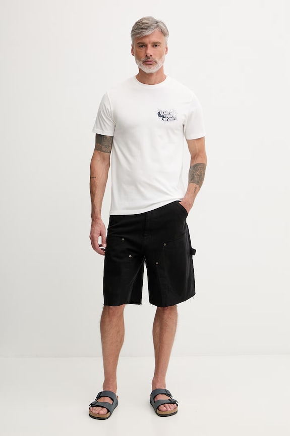 Rip Curl tricou pentru bărbați, din bumbac KEEP ON TRUCKING 0XWMTE alb SS26