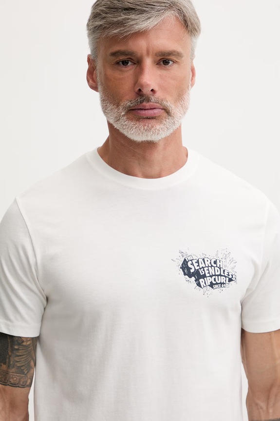Rip Curl tricou pentru bărbați, din bumbac KEEP ON TRUCKING alb 0XWMTE