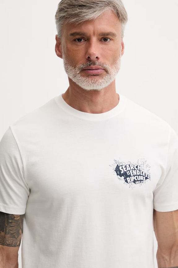 Rip Curl tricou pentru bărbați, din bumbac KEEP ON TRUCKING alb 0XWMTE