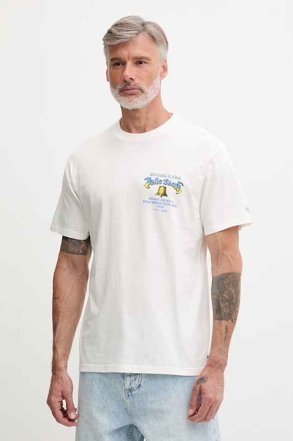 Îmbrăcăminte Rip Curl tricou pentru bărbați, din bumbac BELLS PRO 26 0YGMTE bej