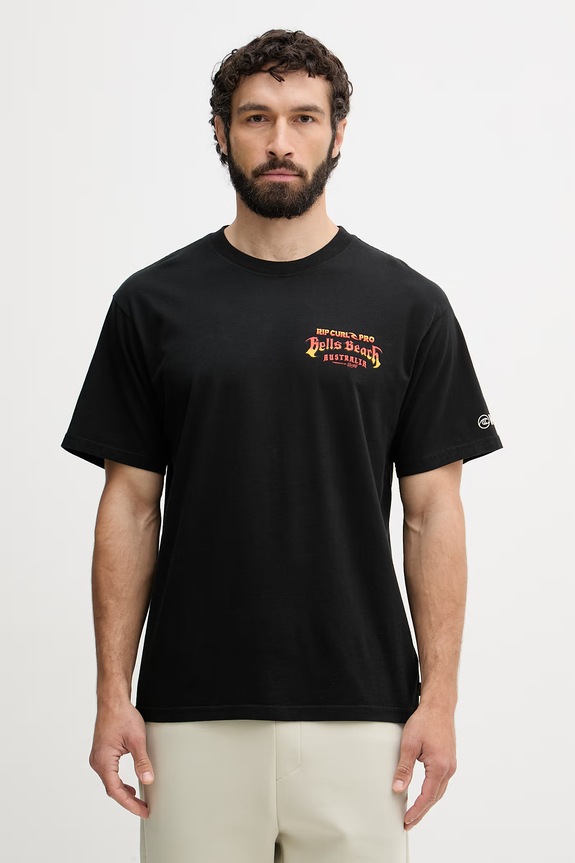 Oblečení Rip Curl tričko pánské bavlněné BELLS PRO 26 0YHMTE černá