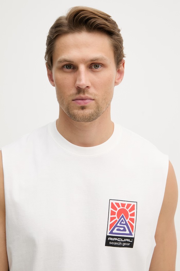Rip Curl top męski bawełniany SEARCH DAWN MUSCLE biały 10PMTE