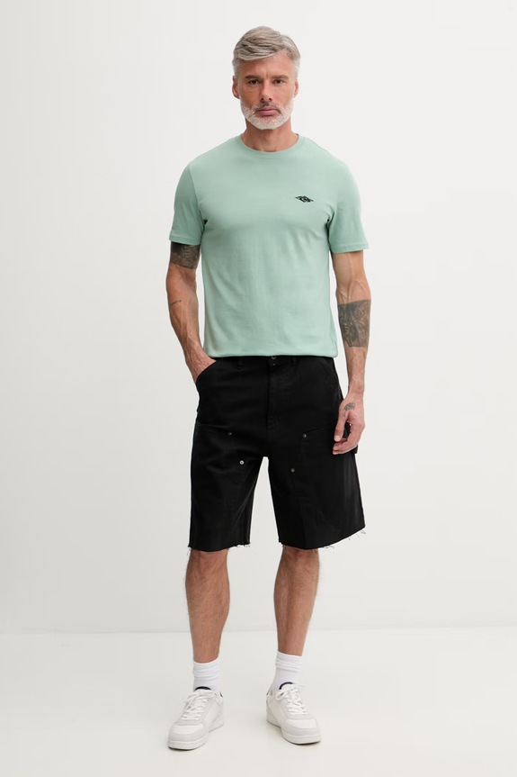 Rip Curl tricou pentru bărbați, din bumbac STREAMLINE EMBROID TEE 10XMTE verde SS26