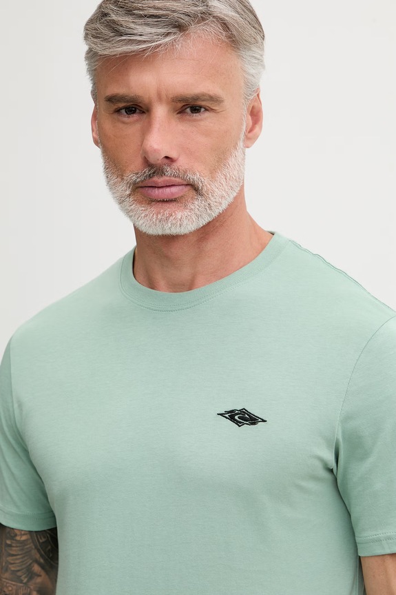 Rip Curl tricou pentru bărbați, din bumbac STREAMLINE EMBROID TEE verde 10XMTE