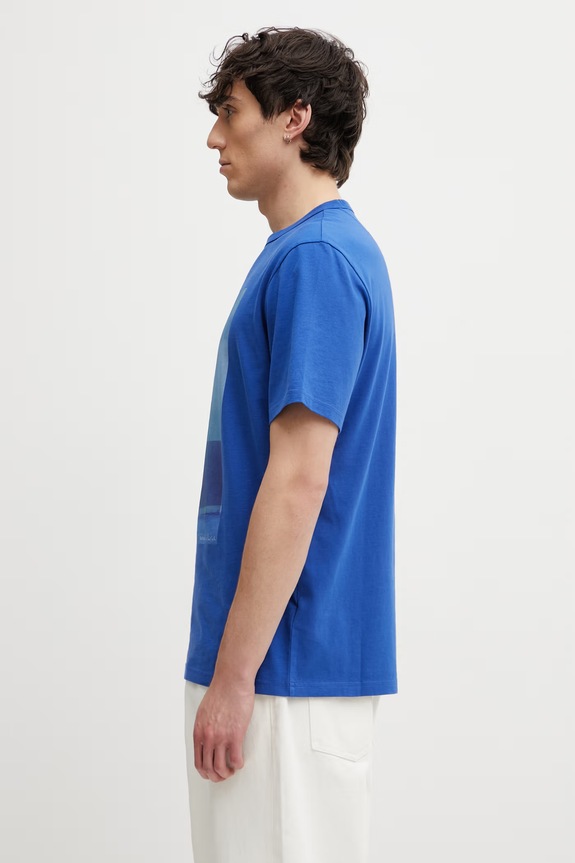 Barbour x Paul Smith Scoop tričko bavlnené pánske MTS1613BL51 modrá SS26