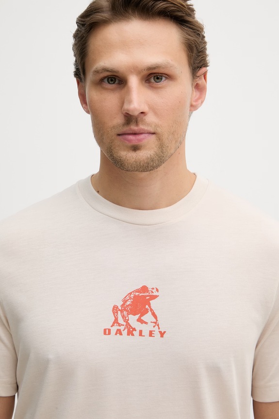 Oakley T-shirt męski FUTURESCAPE FROG beżowy FOA407929
