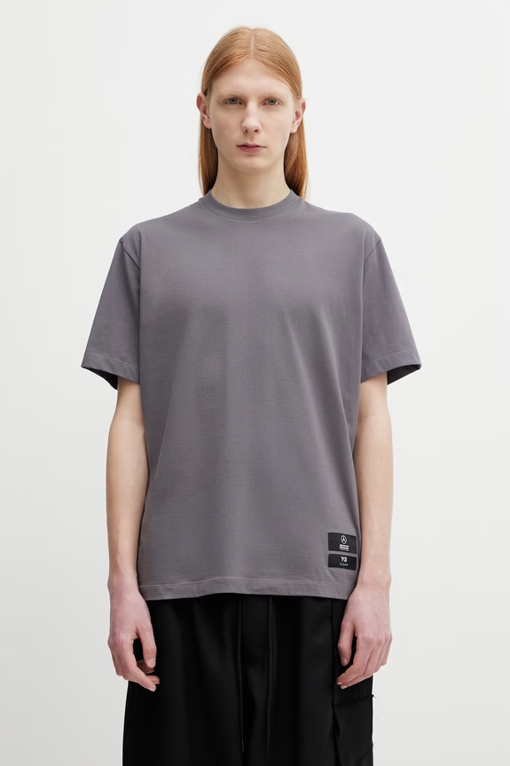Y-3 F1 LOGO SS TEE tričko bavlněné pánské šedá KS4838.