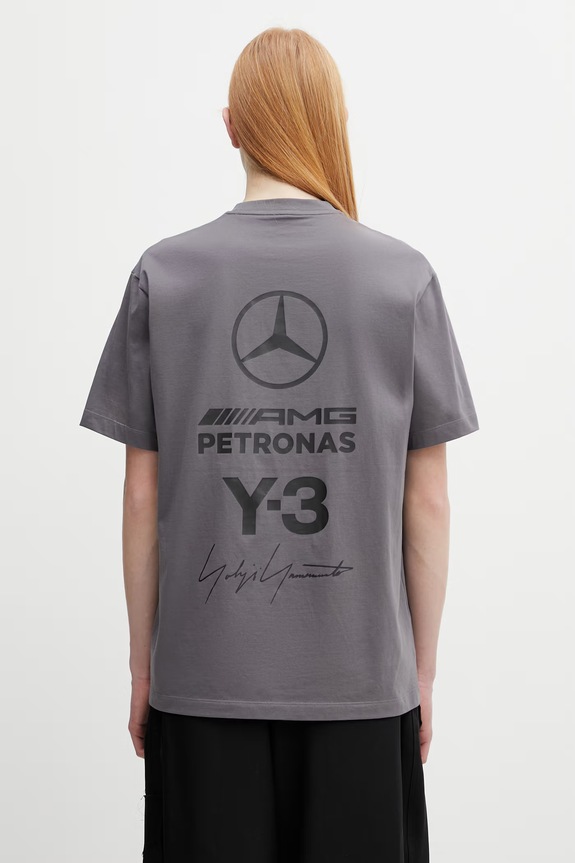 Oblečení Y-3 F1 LOGO SS TEE tričko bavlněné pánské KS4838. šedá