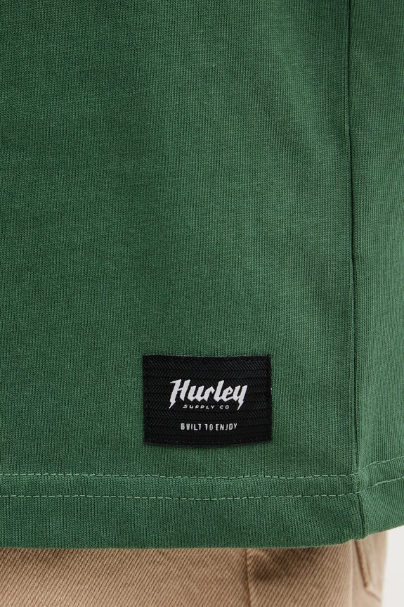Hurley T-shirt męski bawełniany HSP26MMTS09554 zielony