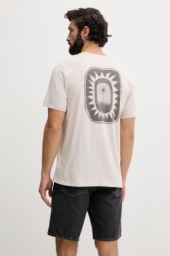 Hurley t-shirt Ανδρικό βαμβακερό μπεζ HSP26MMTS08556