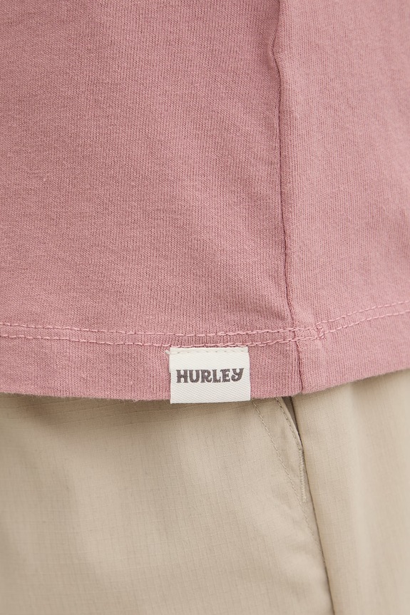 Hurley tričko pánske bavlnené HSP26MMTS09552 ružová