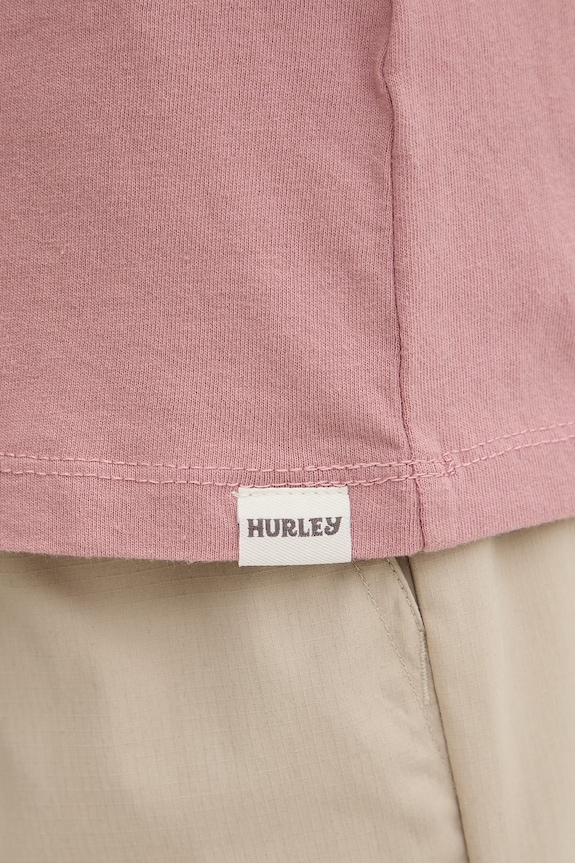 Hurley tričko pánske bavlnené HSP26MMTS09552 ružová