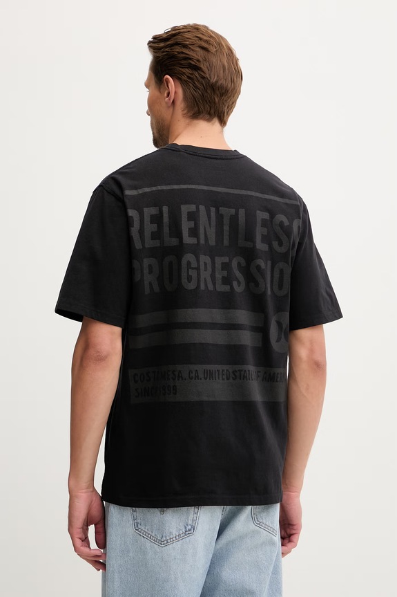 Hurley t-shirt ανδρικό βαμβακερό BUBBLE μαύρο MTSEUMT0003