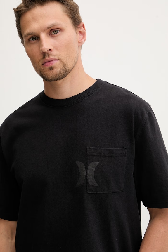 Hurley t-shirt ανδρικό βαμβακερό BUBBLE μαύρο MTSEUMT0003