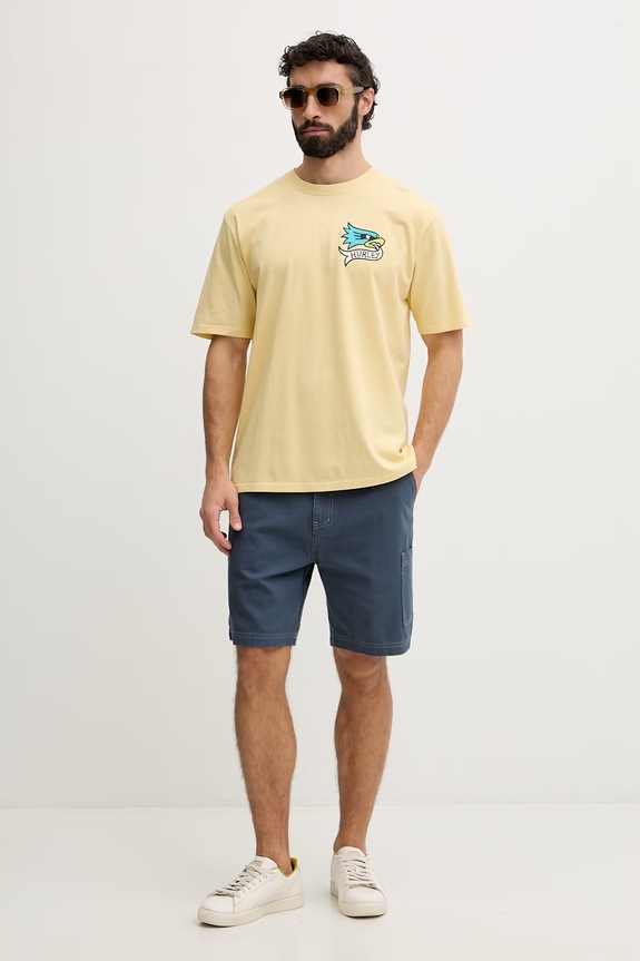 Hurley t-shirt ανδρικό βαμβακερό ETAM MTSEUET0002 κίτρινο SS26
