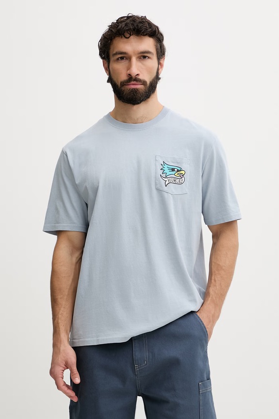 Hurley Oversize T-shirt ανδρικό βαμβακερό ETAM μπλε MTSEUET0005