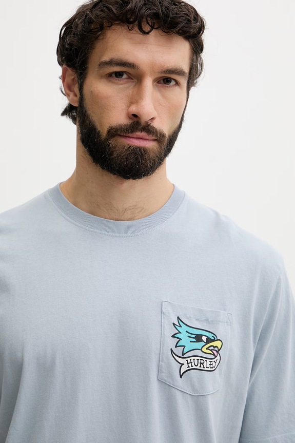 Hurley Oversize T-shirt ανδρικό βαμβακερό ETAM μπλε MTSEUET0005