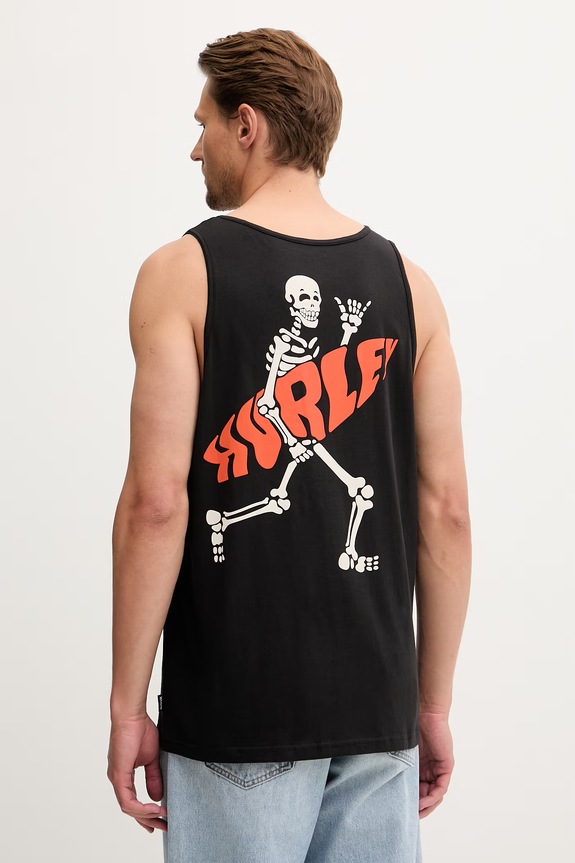 Hurley Τοπ Ανδρικό Βαμβακερό μαύρο MTKEUED0005