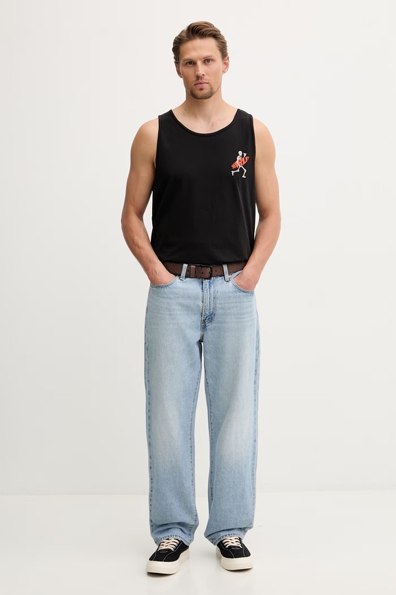 Hurley Τοπ Ανδρικό Βαμβακερό MTKEUED0005 μαύρο SS26