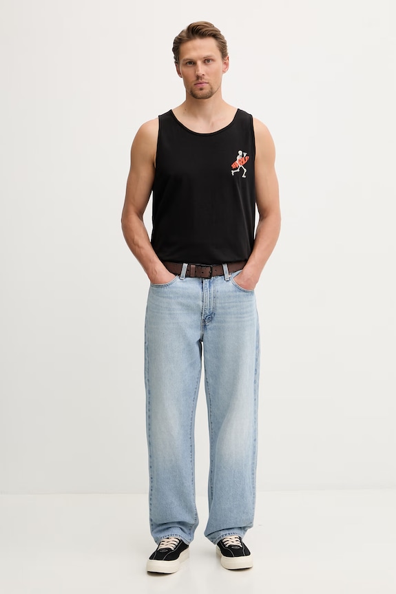 Hurley Τοπ Ανδρικό Βαμβακερό MTKEUED0005 μαύρο SS26