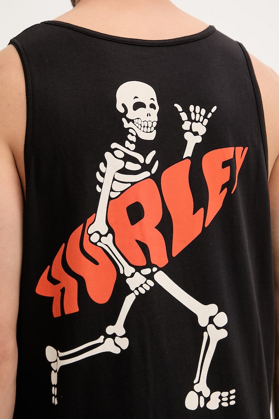 Hurley Τοπ Ανδρικό Βαμβακερό MTKEUED0005 μαύρο