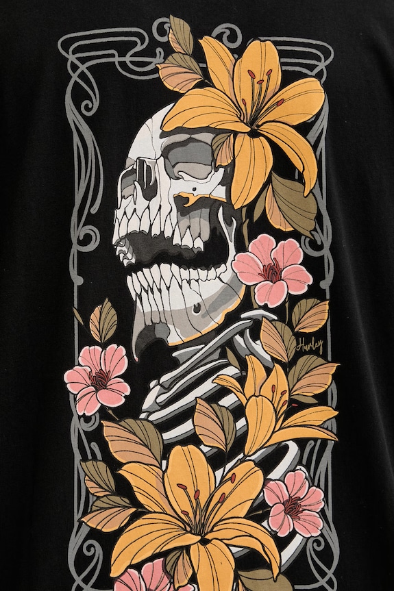 Hurley t-shirt Ανδρικό βαμβακερό MTSEUTT0001 μαύρο